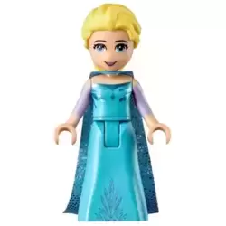 Elsa - Medium Blue Long Narrow Cape, Lavender Sleeves
