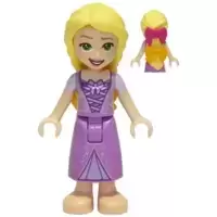 Rapunzel with 2 Bows in Hair (Bright Light Orange and Magenta)