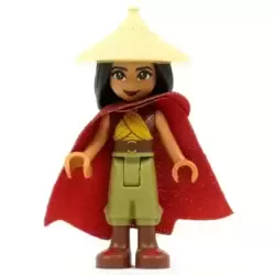 Raya - Tan Conical Hat, Red Cape