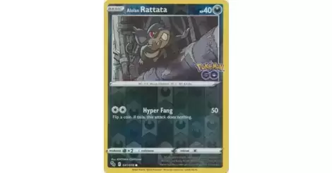 Pokémon TCG Alolan Raticate Pokémon GO 042/078 Regular Common Card