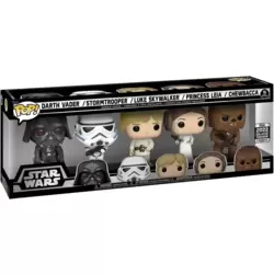5  Pack - Darth Vader, Stormtrooper, Luke Skywalker, Princess Leia & Chewbacca