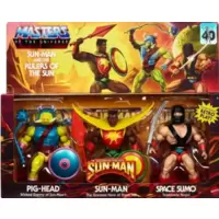 Rulers of the Sun - Pig Head, Sun-Man & Space Sumo 3 Pack 40th Anniversary