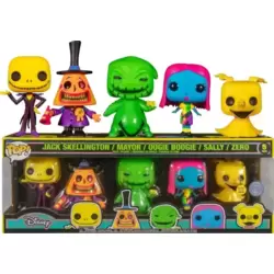 The Nightmare Before Christmas - Jack, Sally, Zer, Oogie Boogie & Mayor Blacklight 5 Pack