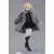 Female Body (Yuki) with Black Corset Dress + Fur Coat Outfit