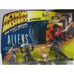Aliens - Classic Alien, Lt. Ellen Ripley, Facehugger & Queen Alien 4 Pack
