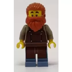 Blacksmith - Male, Reddish Brown Apron, Dark Orange Beard
