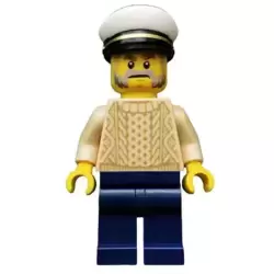 Captain, Tan Torso, White Cap