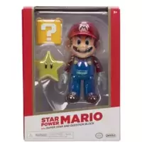 Star Power Mario with super Star and Question Block (Jakks Gold)