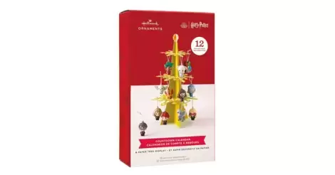 Hallmark Harry Potter Countdown Calendar Miniature Christmas Tree Set with 12 Mini Ornaments