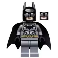 Batman - Dark Bluish Gray Suit, Gold Belt, Black Hands, Starched Cape
