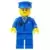 Airport - Blue 3 Button Jacket and Tie, Blue Hat, Blue Legs, Black Eyebrows