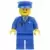 LEGO Airport Minifigures - Airport - Blue 3 Button Jacket and Tie, Blue Hat, Blue Legs (Undetermined Eyebrows)