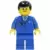LEGO Airport Minifigures - Airport - Blue 3 Button Jacket & Tie, Black Male Hair, Freckles