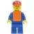 LEGO Airport Minifigures - Airport - Blue 3 Button Jacket & Tie, Red Cap, Blue Legs, Orange Vest, Eyebrows