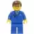 Airport - Blue 3 Button Jacket & Tie, Reddish Brown Male Hair, Glasses with Thin Eyebrow