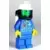 LEGO Airport Minifigures - Airport - Blue, Blue Legs, White Fire Helmet, Breathing Hose, White Air Tanks, Nose Freckles