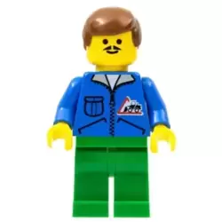 Bulldozer Logo - Green Legs, Brown Male Hair