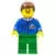 Lego Train Minifigures - Bulldozer Logo - Green Legs, Brown Male Hair