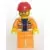 Lego City Minifigures - Construction Foreman - Orange Jacket with Blue Shirt, Dark Blue Tie, Red Construction Helmet