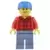 Electric Scooter Rider - Red Flannel Shirt, Sand Blue Legs, Light Bluish Gray Eyebrows, Dark Azure Helmet