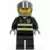 Lego City Minifigures - Fire - Reflective Stripes, Black Legs, Dark Bluish Gray Helmet, Trans-Black Visor
