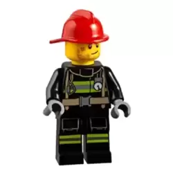 Fire - Reflective Stripes, Stubble Beard, Red Helmet