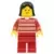 Horizontal Lines Red - Red Arms - Red Legs, Black Female Hair