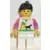 Lego Train Minifigures - Horse and Palm - White Legs, Black Ponytail Hair