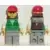 Lego Train Minifigures - Jacket Green with 2 Large Pockets - Light Gray Legs, Red Cap and Brown Backpack