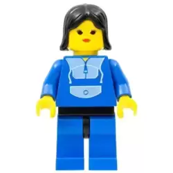 Jogging Suit, Blue Legs with Black Hips, Black Female Hair