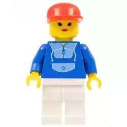 Jogging Suit, White Legs, Red Cap