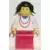 Lego Train Minifigures - Necklace Red - Red Legs, Black Pigtails Hair