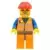 Orange Vest with Safety Stripes - Orange Legs and Dark Bluish Gray Hips, Red Construction Helmet, Dark Bluish Gray Beard, Glasses