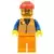 Orange Vest with Safety Stripes - Orange Legs, Red Construction Helmet, Beard and Glasses