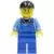 Lego City Minifigures - Overalls with Tools in Pocket Blue, Black Short Bill Cap, Chin Dimple