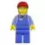 Overalls with Tools in Pocket, Blue Legs, Red Short Bill Cap, Glasses with Red Thin Eyebrows