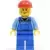 Lego Train Minifigures - Overalls with Tools in Pocket Blue, Red Construction Helmet, Cheek Lines