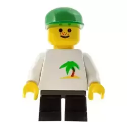 Palm Tree - Black Short Legs, Green Cap