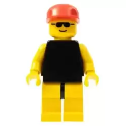 Plain Black Torso with Yellow Arms, Yellow Legs, Sunglasses, Red Cap