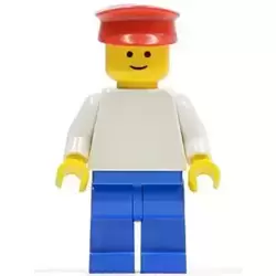 Plain White Torso with White Arms, Blue Legs, Red Hat