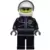 Police - City Leather Jacket with Gold Badge, White Helmet, Trans-Black Visor, Dark Blue Sunglasses