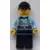 Police - City Officer Bright Light Blue Shirt with Silver Stripe, Badge, and Radio, Dark Blue Legs, Dark Blue Cap, Smirk