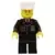 Lego City Minifigures - Police - City Suit with Blue Tie and Badge, Black Legs, White Hat, Black Eyebrows, Thin Grin