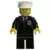 Lego City Minifigures - Police - City Suit with Red Tie and Badge, Black Legs, White Hat