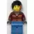 Police Crook, Female - Daisy Kaboom Dark Red Torso with Orange Stripes. and Bright Light Blue Legs