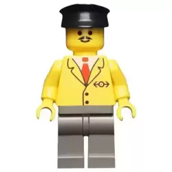 Railway Employee 5, Dark Gray Legs, Black Hat