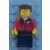 Red Jacket with Zipper Pockets and Classic Space Logo, Black Legs, Reddish Brown Flat Top Hair