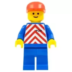 Red & White Stripes - Blue Legs, Red Cap