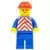 Red & White Stripes - Blue Legs, Red Construction Helmet