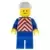 Lego Train Minifigures - Red & White Stripes - Blue Legs, White Construction Helmet